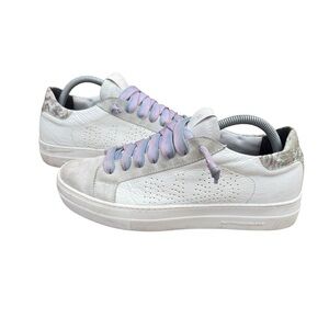 P448 Thea Low Top Leather Lace Up Sneakers Size 9